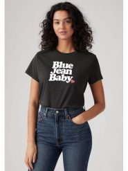 Levi's Koszulka w kolorze czarnym rozmiar: M. Czarne bluzki damskie Levi's, m, bez wzorów, z bawełny, bez kołnierzyka, bez ramiączek. Za 65.85 zł.