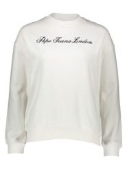 Pepe Jeans Sweter w kolorze białym rozmiar: XXS. Białe swetry klasyczne damskie Pepe Jeans, xxs, z jeansu, bez kołnierzyka. Za 74.11 zł.