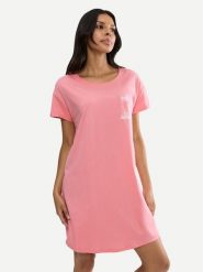 Triumph Koszula nocna 10225066 Różowy Regular Fit. Czerwone koszule nocne damskie Triumph, bez wzorów, z bawełny. Za 89.99 zł.