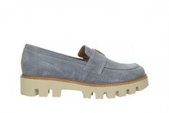 Mokasyny Bayla-159 4535 058-P Niebieski Welur 159115, Skóra naturalna - 37. Niebieskie mokasyny damskie Bayla, ze skóry. W wyprzedaży za 224.10 zł.