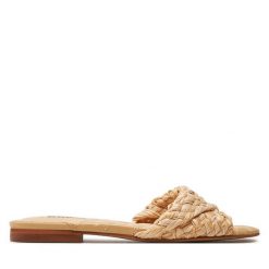 Klapki Dune London. Brązowe klapki damskie Dune London, bez wzorów, bez obcasa. Za 469.99 zł.