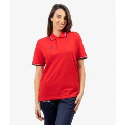 Koszulka polo Givova czerwono-granatowa czerwona. Czarne bluzki damskie Givova, bez wzorów, z bawełny, sportowe, bez kołnierzyka, bez ramiączek. Za 99.98 zł.