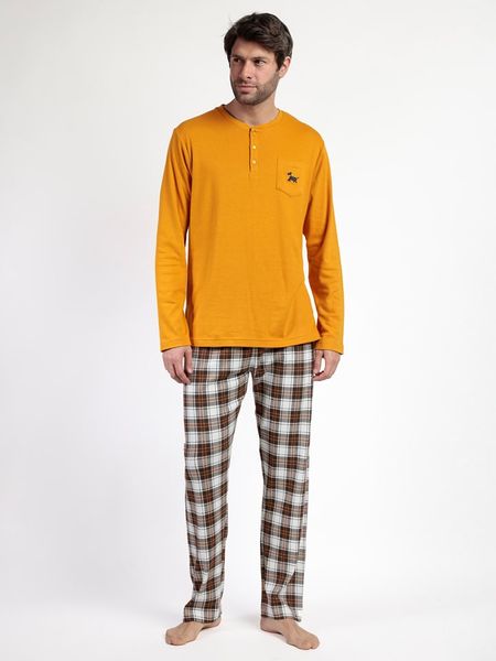 Admas Piżama "Admas" w kolorze pomarańczowo-czarnym rozmiar: S. Pomarańczowe piżamy męskie admas, s, bez wzorów, z bawełny, bez ramiączek. Za 165.99 zł.