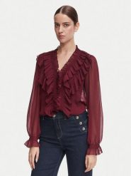 Morgan Bluzka 252-CATHY Bordowy Regular Fit. Czerwone bluzki damskie Morgan, bez wzorów, z syntetyku, bez ramiączek. Za 299.99 zł.