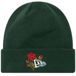 Czapka Unisex Dla Dorosłych Róża Ściągacz Z Dzianiny. Zielone czapki męskie New Era, bez wzorów, z dzianiny. Za 199.99 zł.