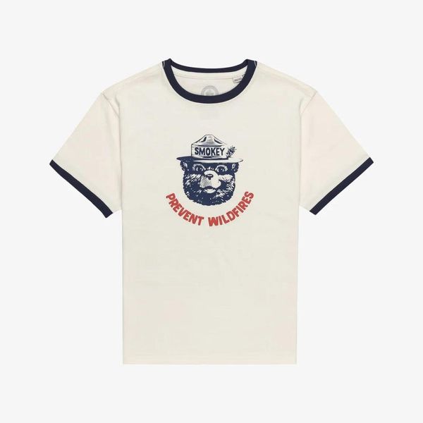 Koszulka T-shirt Element Smokey Bear Ringer biała. Białe t-shirty męskie Element, bez wzorów, bez kołnierzyka. Za 169.16 zł.