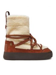 Tommy Hilfiger Śniegowce Lace-Up Faux Shearling Snowboot FW0FW08252 Beżowy. Brązowe śniegowce damskie Tommy Hilfiger, z materiału. Za 749.99 zł.