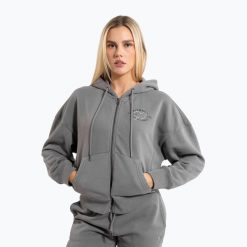 Bluza damska Pitbull Manzanita Heart Hooded Zip Sweatshirt. Szare bluzy sportowe damskie PITBULL, l, z bawełny. Za 199.99 zł.
