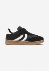 Czarne Buty Sportowe Tenisówki z Ozdobnymi Paskami Hirriti. Czarne buty sportowe dziewczęce Renee, bez wzorów, z jeansu, bez zapięcia. Za 69.99 zł.