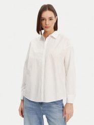 Guess Koszula W5GH42 WGWS0 Biały Comfort Fit. Białe koszule damskie Guess, xl, z aplikacjami, z bawełny, bez kołnierzyka, bez ramiączek. Za 299.99 zł.