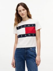 Tommy Jeans Koszulka Kobiety Bawełna (100%) wielokolorowy|biały|niebieski|czerwony, M. Białe t-shirty damskie Tommy Jeans, m, bez wzorów, z bawełny, bez kołnierzyka. Za 209.95 zł.