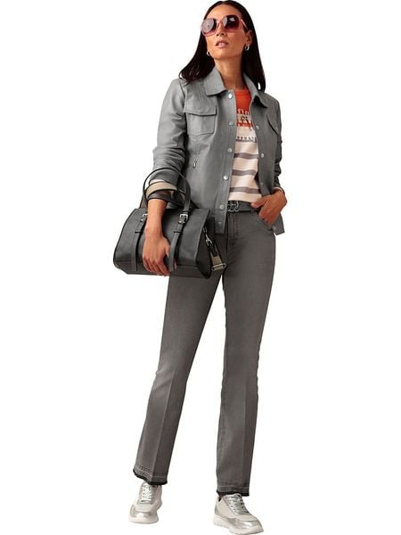 Heine Dżinsy - Slim fit - w kolorze szarym rozmiar: 36. Szare jeansy damskie Heine. Za 104.64 zł.