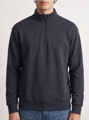 Bluza ze stójką i krótkim zamkiem - niebieski. Niebieskie bluzy bez kaptura męskie Sinsay, l. Za 49.99 zł.