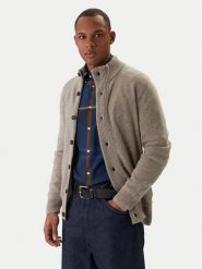 Barbour Kardigan Patch Zip Thru MKN0731ST16 Beżowy Regular Fit. Brązowe kardigany męskie Barbour, m, bez wzorów, z wełny, bez kołnierzyka. Za 579.99 zł.