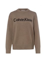 Calvin Klein Jeans Sweter z dzianiny Kobiety Bawełna brązowy, S. Brązowe swetry klasyczne damskie Calvin Klein Jeans, s, z bawełny, bez kołnierzyka. Za 529.95 zł.