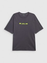 4F T-shirt oversize z nadrukiem męski 4F x Robert Lewandowski - szary M. Szare t-shirty męskie 4f, l, bez wzorów, z bawełny, bez kołnierzyka. Za 129.99 zł.