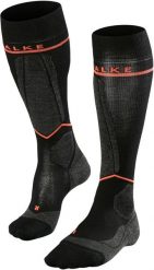 Damskie skarpety narciarskie Falke Compression. Czarne skarpetki damskie Falke, bez wzorów, z materiału. Za 357.99 zł.