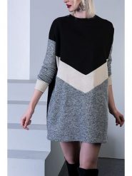 LA Angels Sukienka dzianinowa w kolorze czarno-szarym rozmiar: M. Czarne sukienki damskie LA Angels, m, bez wzorów, z dzianiny, bez kołnierzyka, bez ramiączek, mini. Za 173.99 zł.