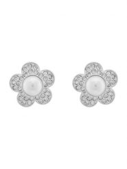 Swarovski Kolczyki 5756098 Srebrny. Szare kolczyki damskie Swarovski, metalowe. Za 509.99 zł.