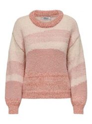 ONLY Sweter w kolorze szaroróżowym rozmiar: XL. Różowe swetry klasyczne damskie Only, xl, ze splotem, bez kołnierzyka. Za 79.03 zł.