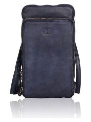 Bellicci Skórzana torebka "Cybele" w kolorze granatowym na telefon - 13 x 22 x 3,5 cm rozmiar: onesize. Niebieskie torebki klasyczne damskie Bellicci, bez wzorów, z materiału, bez dodatków. Za 184.46 zł.