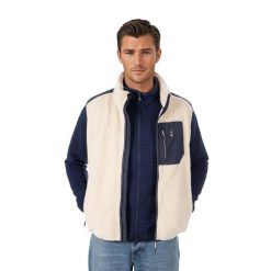 Bluza polarowa bez rękawów CMP sherpa z dzianiną rozpinana z kieszeniami ciepła. Brązowe bluzy bez kaptura męskie Aulp, xl, z dzianiny. Za 249.99 zł.