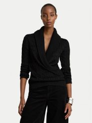 LAUREN RALPH LAUREN Sweter 200P14042001 Czarny Relaxed Fit. Czarne swetry klasyczne damskie Lauren Ralph Lauren, m, bez kołnierzyka. Za 949.99 zł.