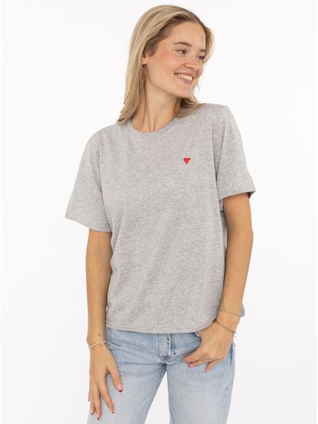 Zwillingsherz Koszulka w kolorze szarym rozmiar: L. Szare bluzki damskie Zwillingsherz, l, bez wzorów, z bawełny, bez kołnierzyka, bez ramiączek. Za 109.00 zł.