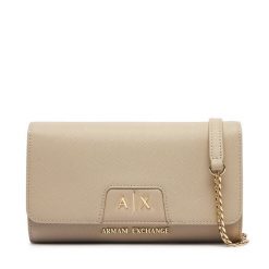 Torebka Armani Exchange. Brązowe torebki wieczorowe Armani Exchange, bez wzorów, wizytowe, bez kołnierzyka, bez ramiączek. Za 429.99 zł.