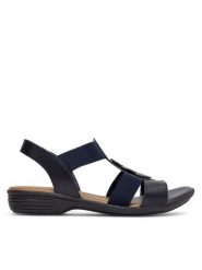 Go Soft Sandały WI16-956-08 Granatowy. Niebieskie sandały damskie GO SOFT, bez wzorów, ze skóry, bez obcasa, na płaskiej podeszwie. Za 139.99 zł.