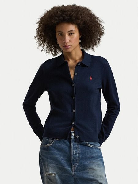 Polo Ralph Lauren Kardigan 211972110502 Granatowy Slim Fit. Niebieskie kardigany damskie Polo Ralph Lauren, s, bez wzorów, z bawełny. Za 859.99 zł.