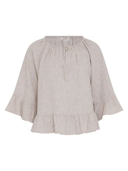 MOSS COPENHAGEN Bluzka "Viana" w kolorze beżowym rozmiar: L. Brązowe bluzki damskie MOSS COPENHAGEN, l, bez wzorów, bez kołnierzyka, bez ramiączek. Za 174.95 zł.