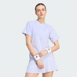 KOSZULKA CLUB TENNIS CLIMACOOL. Fioletowe bluzki sportowe damskie Adidas, uniwersalny, bez wzorów, z elastanu, bez ramiączek. Za 179.00 zł.