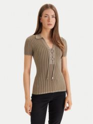 Guess Sweter W6GR09 Z0590 Zielony Regular Fit. Zielone swetry klasyczne damskie Guess, xs, z wiskozy, bez kołnierzyka. Za 379.99 zł.