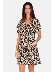 ASSUILI Sukienka w kolorze beżowo-jasnobrązowym rozmiar: 38. Brązowe sukienki damskie Assuili, bez wzorów, klasyczne, bez kołnierzyka, bez ramiączek, mini. Za 104.39 zł.
