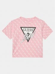 Guess T-Shirt J4RI06 K6YW3 Różowy Boxy Fit. Czerwone koszulki dziewczęce Guess, z aplikacjami, z bawełny, bez ramiączek. Za 139.99 zł.