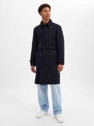 Finshley & Harding London płaszcz wełniany Mężczyźni niebieski, 52. Niebieskie płaszcze męskie Finshley & Harding London, m, bez wzorów, z wełny, biznesowe. Za 899.95 zł.