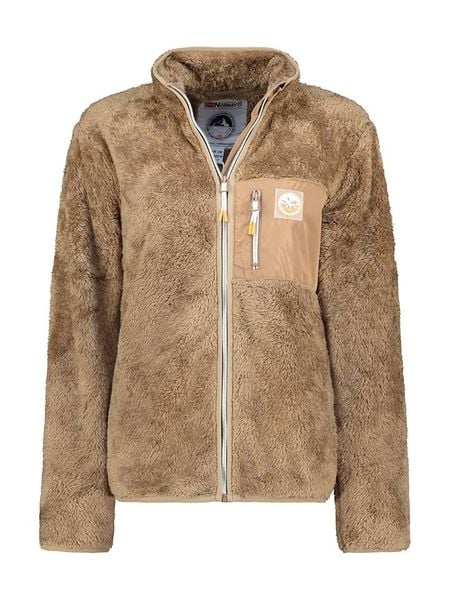 Geographical Norway Kurtka polarowa "Upecious" w kolorze szarobrązowym rozmiar: XXL. Brązowe kurtki damskie Geographical Norway, xxl, bez wzorów, z polaru, bez kaptura. Za 91.77 zł.