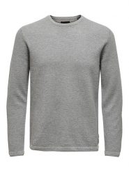 ONLY & SONS Sweter "Panter" w kolorze szarym rozmiar: XS. Szare swetry męskie Only & Sons, xs, bez wzorów, z bawełny, bez kołnierzyka. Za 52.67 zł.