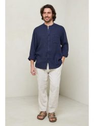 Lin Passion Koszula w kolorze granatowym rozmiar: XL/XXL. Niebieskie koszule męskie Lin Passion, xl, bez wzorów, z bawełny, bez kołnierzyka, bez ramiączek. Za 189.45 zł.