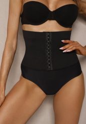 Czarna Bielizna Modelująca Majtki Push Up z Wysokim Stanem Zinello. Czarna bielizna wyszczuplająca Renee. Za 49.99 zł.