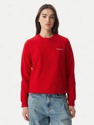 Tommy Jeans Bluza Ess Logo DW0DW22829 Czerwony ciemny Regular Fit. Czerwone bluzy bez kaptura damskie Tommy Jeans, s, z bawełny. Za 329.99 zł.