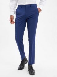 HUGO Spodnie - Hesten Mężczyźni Super Slim Fit niebieski, 50. Niebieskie spodnie wizytowe męskie Hugo, z wełny. Za 549.95 zł.
