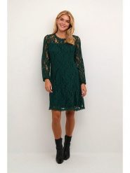 Cream Sukienka w kolorze zielonym rozmiar: XL. Zielone sukienki damskie Cream, xl, bez wzorów, z koronki, bez kołnierzyka, bez ramiączek, midi, rozkloszowane. Za 152.99 zł.