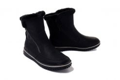RIEKER Z4281-00 black, botki damskie. Czarne botki damskie Rieker, na zimę, bez obcasa, bez zapięcia. Za 379.90 zł.