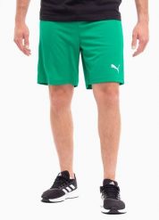 Spodenki Puma teamRISE zielone. Białe szorty męskie Puma, z materiału, bez kołnierzyka. Za 65.09 zł.
