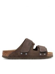 Birkenstock Klapki Uji 1029259 Brązowy. Brązowe klapki damskie Birkenstock, bez wzorów, ze skóry, bez obcasa. Za 499.99 zł.