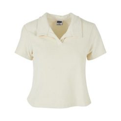Koszulka Polo Damska Tkanina Ręcznikowa. Brązowe topy sportowe damskie Urban Classics, s, bez wzorów, z tkaniny, bez ramiączek. Za 122.99 zł.