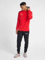 Bluza sportowa z kapturem męska Hummel Go Cotton Hoodie. Czerwone bluzy z kapturem męskie HUMMEL, na wiosnę, m, z bawełny. Za 80.00 zł.