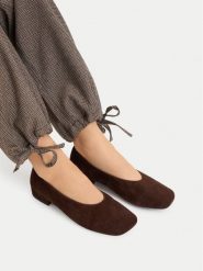 GINO ROSSI Baleriny EO-V2228-101-S Brązowy ciemny. Brązowe baleriny damskie Gino Rossi, bez wzorów, bez obcasa. Za 299.99 zł.